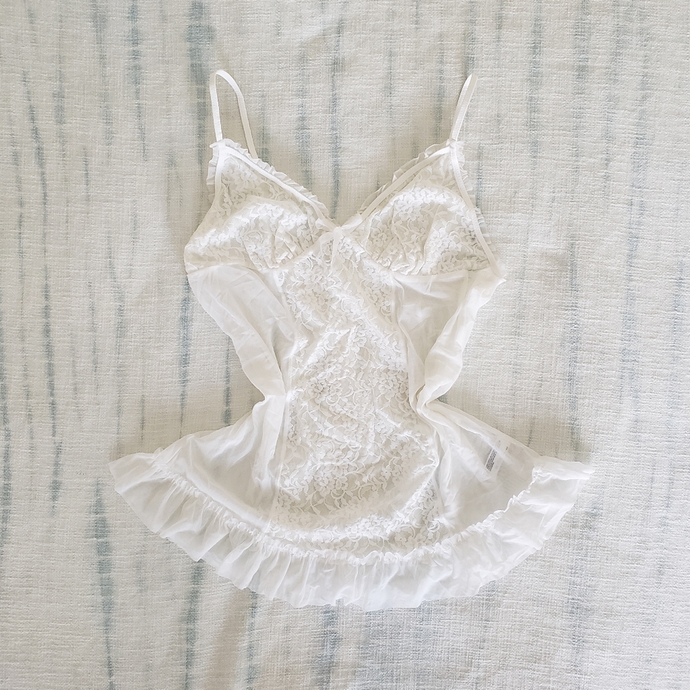 DKNY Lace & Mesh Chemise